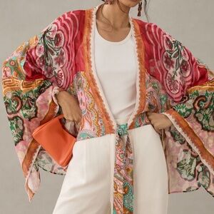 Anthropologie Multicolor Kimono Swim Coverup